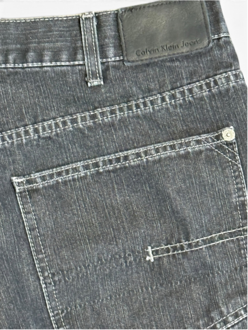 Calvin Klein Jeans Men’s Black Straight Leg Denim Jeans Size 36 Charcoal Wash - Picture 5 of 10